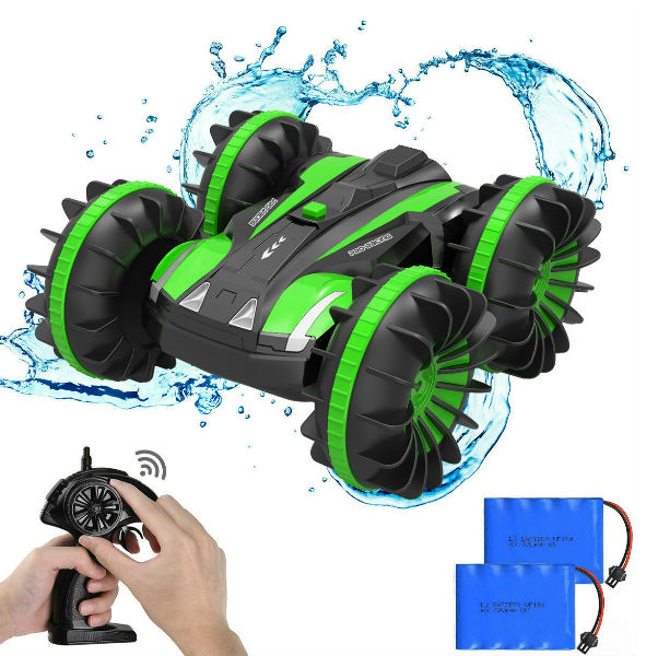 KYAMRC Waterproof Remote Control Car 4WD RC Trucks, 2.4Ghz 1:16 Electric Speed Boats Crawler Vehicle Toys for Kids Boys Girls, Green